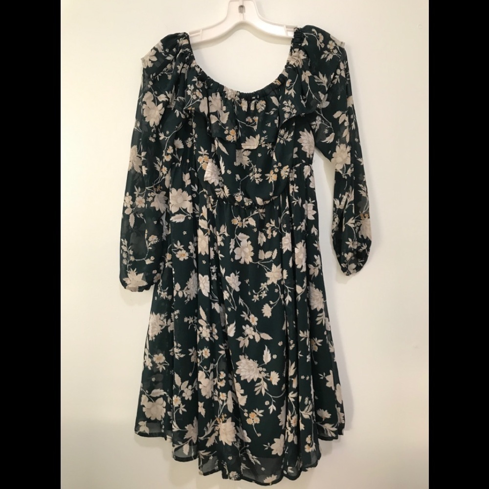 TORRID FLORAL CHIFFON OFF SHOULDER SKATER DRESS cc. - Picture 5 of 16